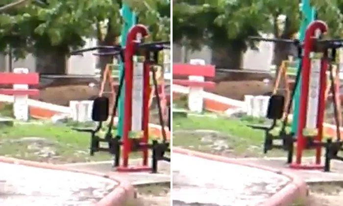 So spooky! Fitness corner equipment mysteriously moves by itself | STOMP