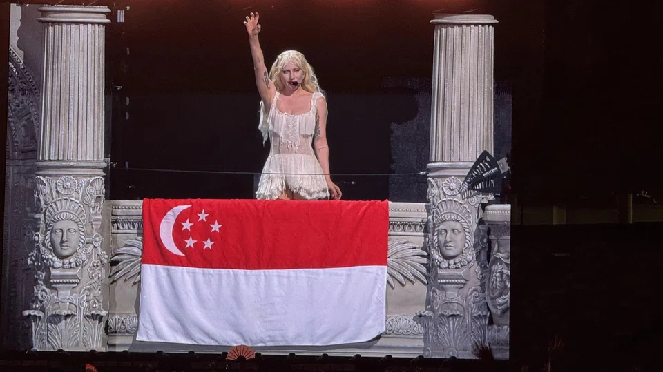 American pop star Lady Gaga at her sold-out Singapore concert at the National Stadium on May 18, the first of her four concerts at the venue.