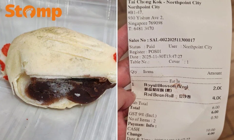 "Yes, the customer did purchase a baked red bean pastry that was mouldy."