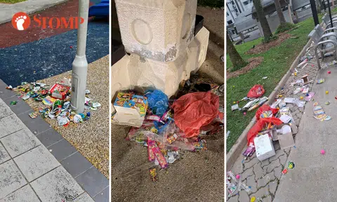 Litter left behind after Deepavali festivities across S'pore: 'It happened during 7th Month and now again'