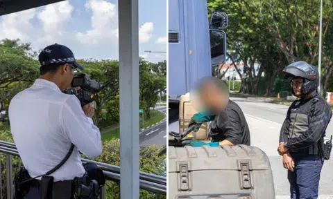 24 heavy vehicles caught without speed limiter label in 3-day enforcement blitz by Traffic Police and LTA