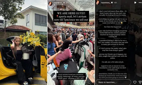 Naomi Neo sharing the whole incident on Instagram stories.