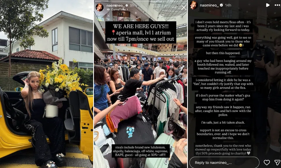 Naomi Neo sharing the whole incident on Instagram stories.