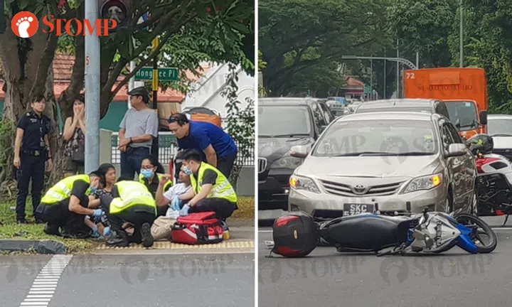 Motorcyclist and pillion rider taken to hospital after accident with ...