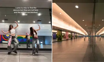 Mirrors at Bayfront MRT linkway frosted, dancers debate over use of space