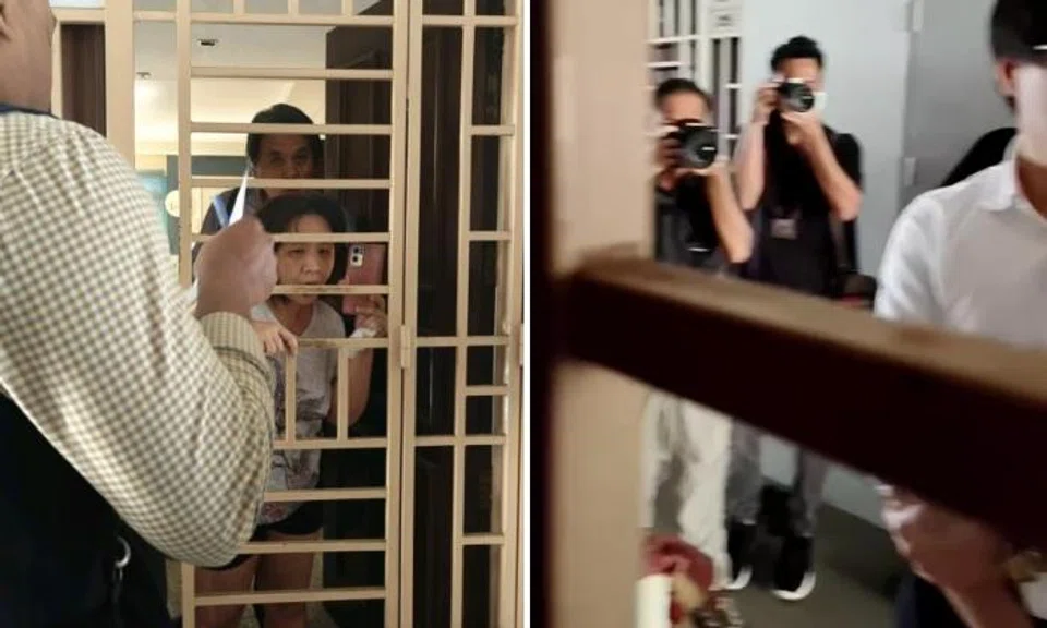 Iris Koh, Raymond Ng take videos of people taking videos of attempt to seize their possessions in flat