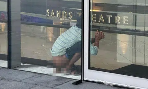 Police investigating case of man seen defecating on floor at MBS entrance