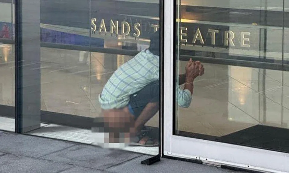 Police investigating case of man seen defecating on floor at MBS entrance