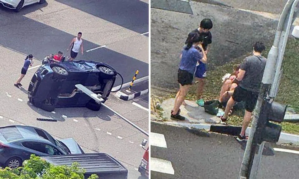 Woman, 50, and her passengers, aged 13 and 27, taken to hospital after accident in Ang Mo Kio