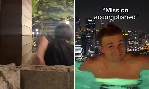 Influencer Kaz Sawyer posts clip of himself 'sneaking' into Marina Bay Sands infinity pool