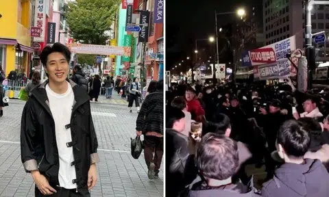 S'pore TV host Dasmond Koh in Seoul: 'I'm seeing news about people throwing tear gas grenades'