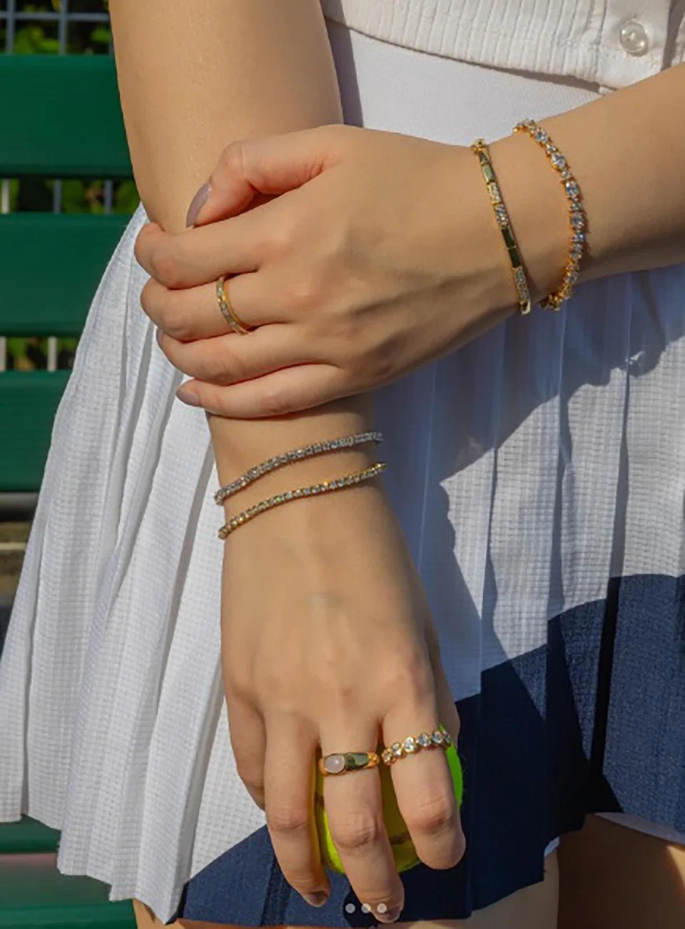 Demi-fine tennis bracelets from Wanderlust + Co.
