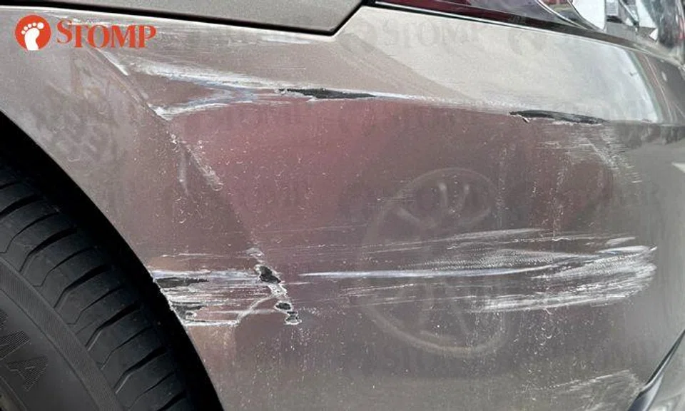 Woman parks car at Northpoint City carpark, finds it damaged less than 2 hours later
