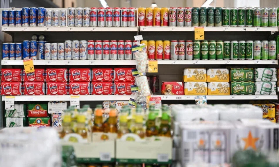 Beer sold in supermarket.