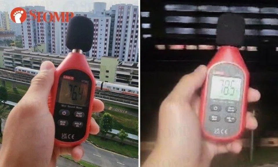 The Stomper shared videos of the noise measurements taken both in the day and night that showed readings of higher than 67dBA when the train went by.