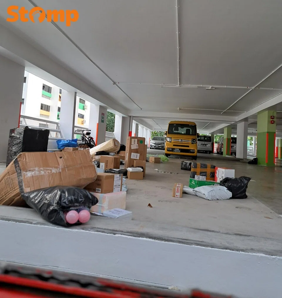 Packages left in a carpark