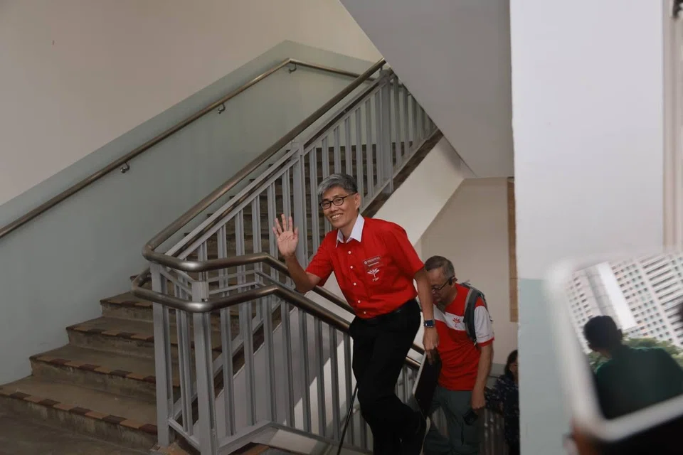 Mr Tony Tan of the Progress Singapore Party at Deyi Secondary on April 23. He is running in Kebun Baru SMC.