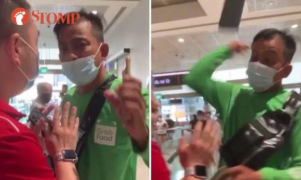 Police, Grab probing incident of deliveryman shouting vulgarities and flinging phone out of man's hand at AMK Hub