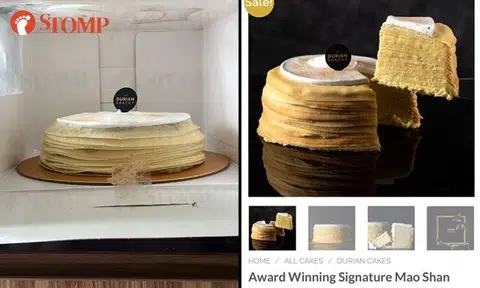 Christmas party soured by $98 durian cake that looks and tastes flat, is nothing like ad