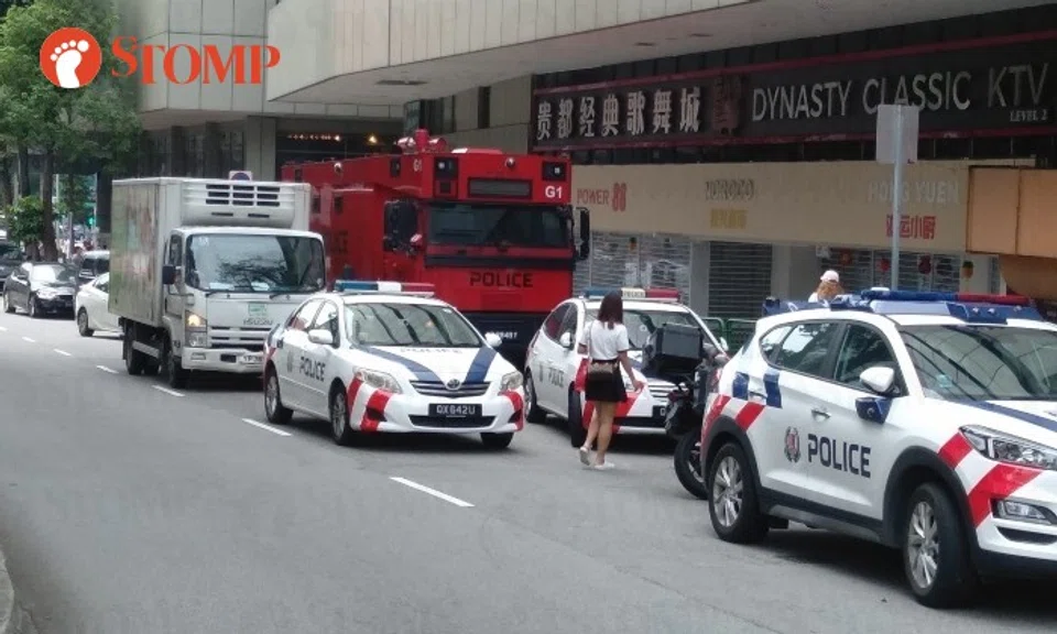 Multiple police vehicles, including a Special Operations Command tactical vehicle, were spotted outside Peace Centre at Sophia Road on Wednesday (July 13).