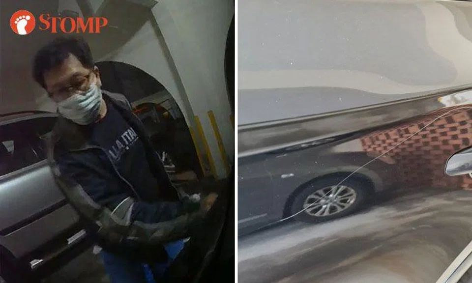 Police investigating case of man scratching car at Braddell condominium