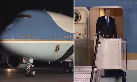 Trump arrives in S'pore on Air Force One