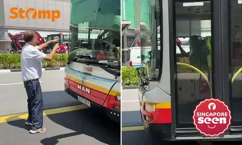 elderly man confronts tower transit bus driver