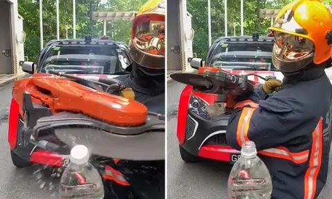 Check out SCDF's unique take on the bottle cap challenge -- using a power saw