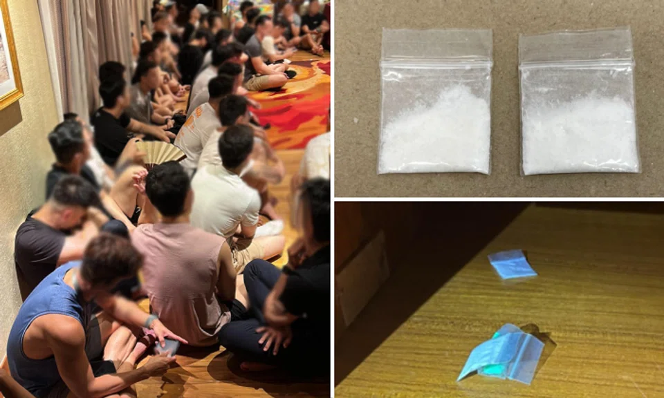 Substances suspected to be controlled drugs, including Ecstasy and ketamine, and other drug paraphernalia were seized.