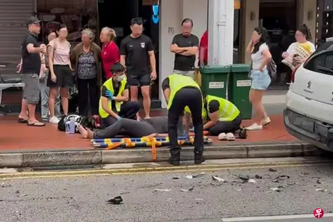 Joo Chiat car collision leaves woman injured, male driver assisting in investigation
