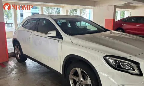 Effective? Driver has unusual way of protecting Mercedes at Jurong west carpark