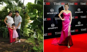 Former Kiss92 DJ Charmaine Yee, her husband Camilo Paredes and their daughter Mila.