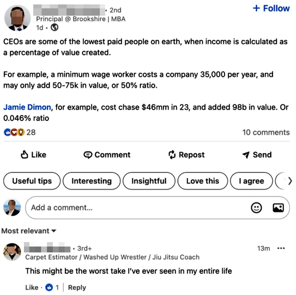 Posts on LinkedIn are visible not only to one's target audience, but also to the public.