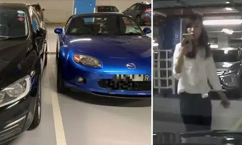 Woman who can’t park properly at MBS tells driver to park properly