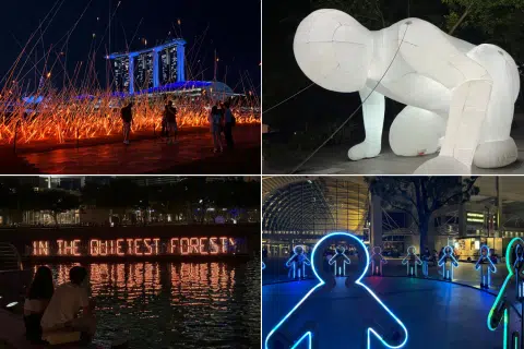 Come 'to gather' at i Light for illuminating giant humanoids, fiery displays and more