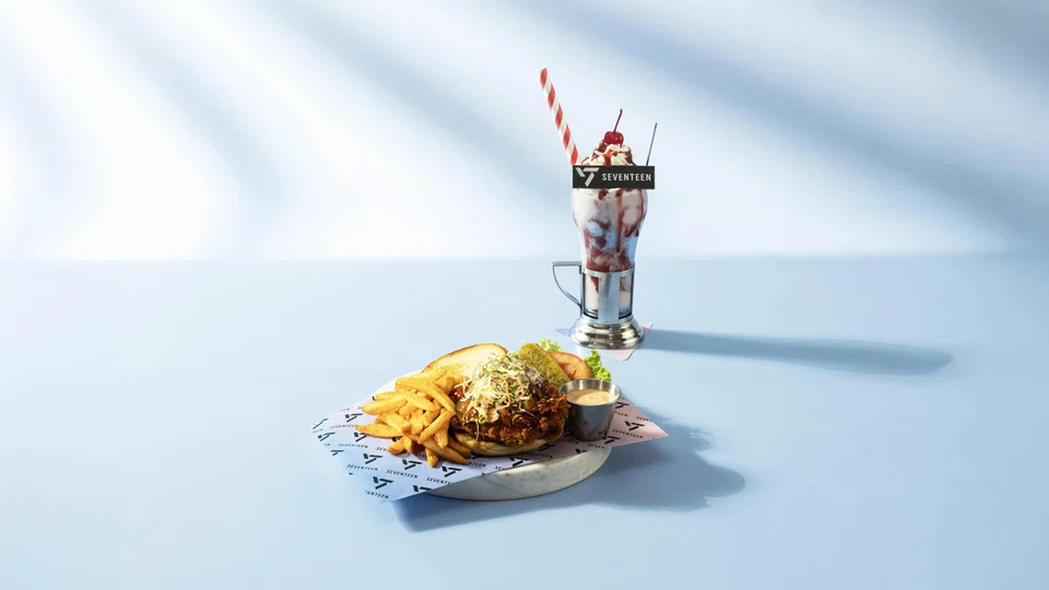 Black Tap Craft Burgers & Beer’s Stage Heat, Smooth Encore set brings together its K-Town Fried Chicken Burger and The New Shake. PHOTO: MARINA BAY SANDS