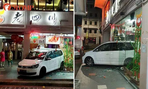 Footage shows man narrowly escaping after Volkswagen reverses into Selegie Rd restaurant, woman arrested for drink driving