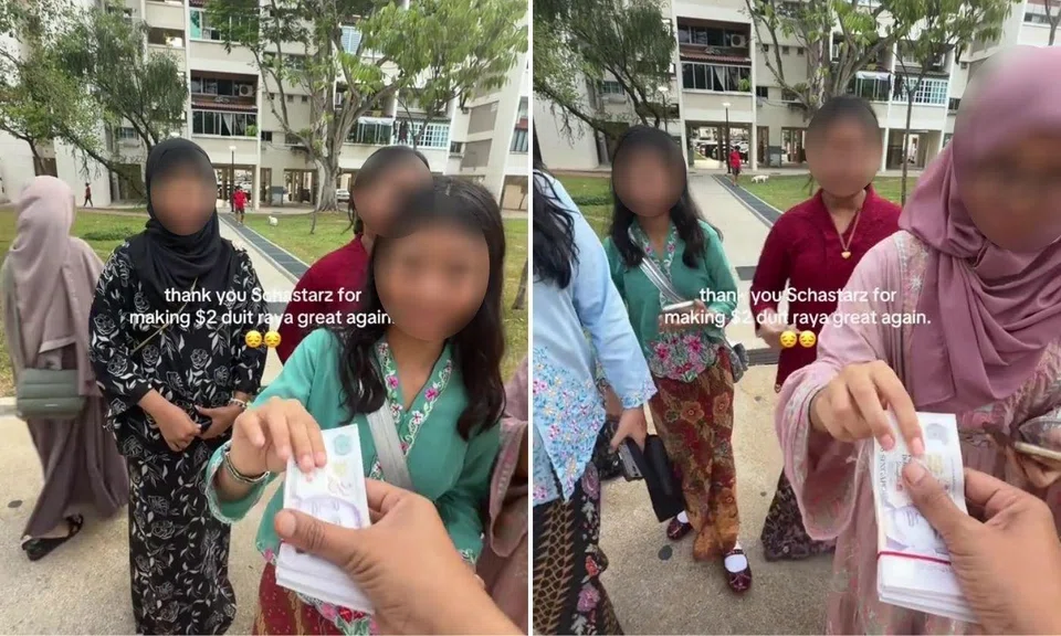 tiktoker hands out $2 notes to children for hari raya