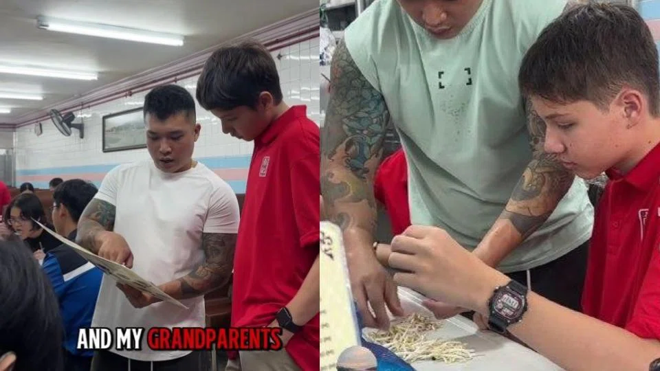 Joshua Alexander Jun Wei Gilby learnt how to speak to customers, take orders, clean the tables, help with takeaway orders and pick taugeh or bean sprout roots.