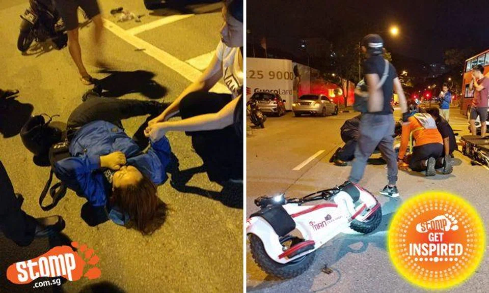 We all need a hero, like this rider who used his e-scooter to shield injured biker at Sims Rd
