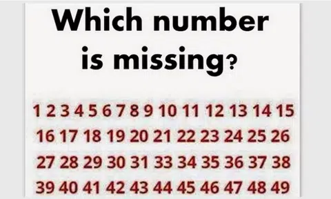 How quickly can you spot the missing number?