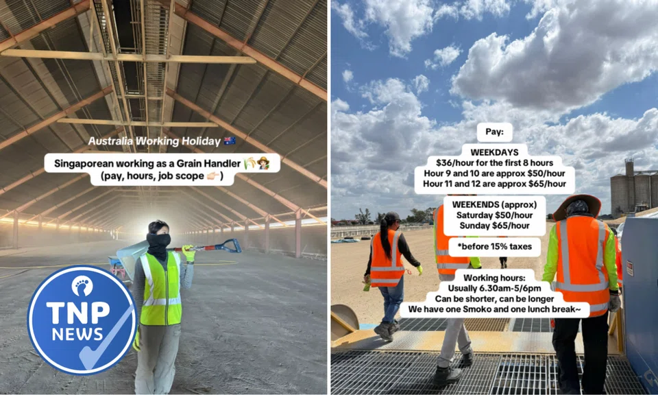 The TikToker worked as a grain handler for three months in Australia.