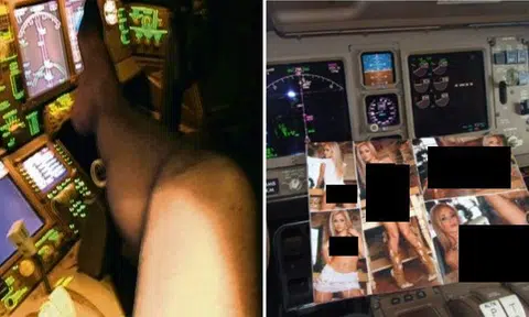 British Airways pilot grounded after leaked photos show his lewd acts in cockpit 