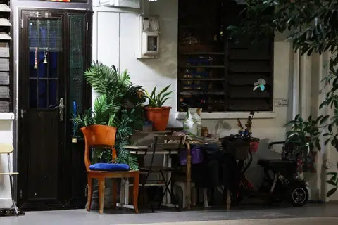 The two tenants enter and exit the unit via the back door.