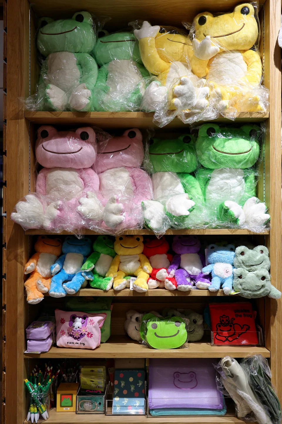 Exclusive merchandise such as Pickles the Frog in Kinokuniya's new outlet at Raffles City. 