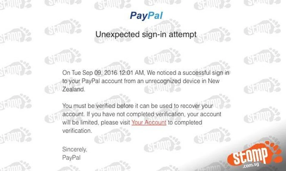 S’pore guy shocked to get notification that his Paypal account was accessed from New Zealand