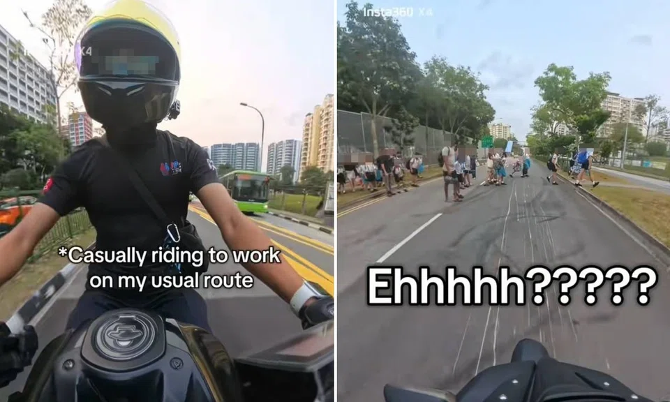 ‘Got overhead bridge for what?’: Motorcyclist questions group crossing Pasir Ris road
