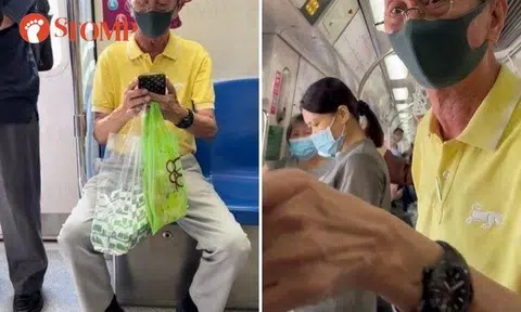 The Stomper shared a photo of the uncle in a priority seat opposite him before the incident and the video the Stomper took himself of an earlier part of the argument that was not in the other video.