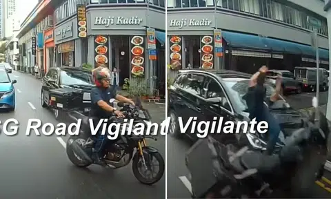 Who's at fault? Motorcyclist hit by car while changing lanes along Lavender Street