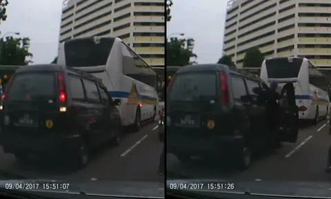 Driver of bus PC3269S rolls into van at junction, then drives off as if nothing happened